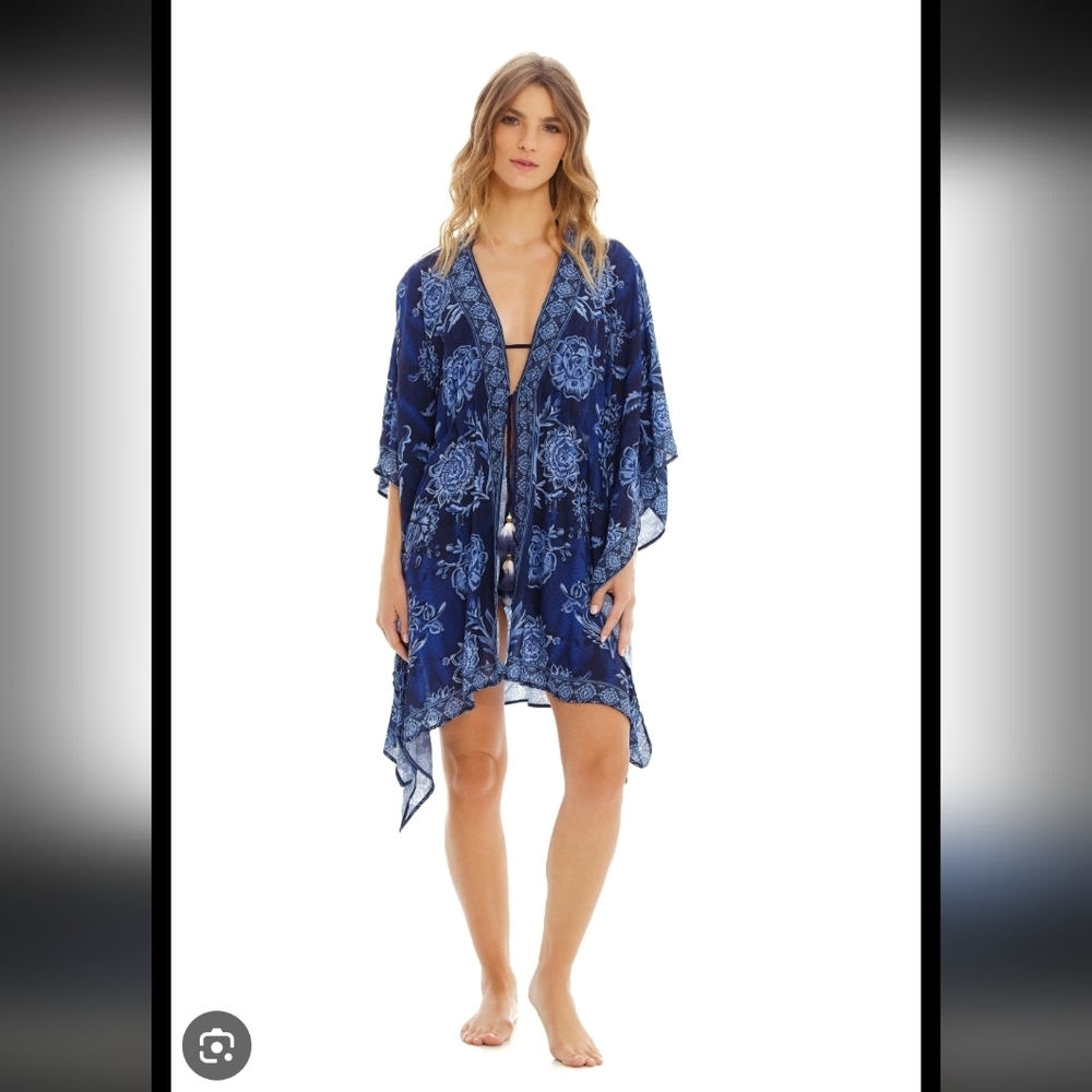 Cosita Linda Alegria Floral Sheer Kimono Cover-Up